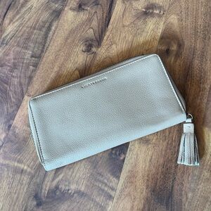 Lucky Brand Beige Leather Wallet with Tassel